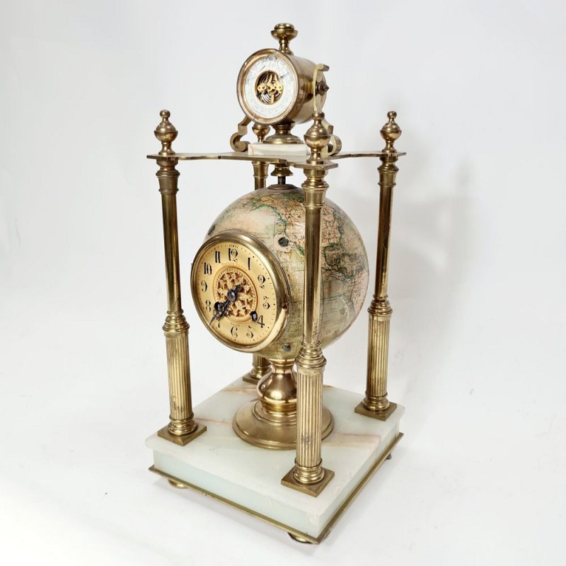 Unusual globe clock, 19th century