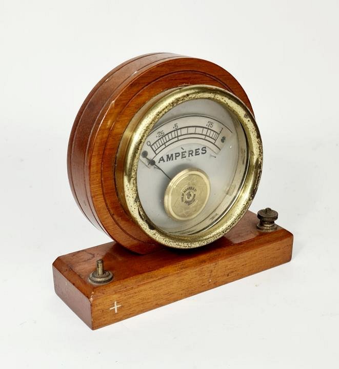 Mahogany Cased Ammeter