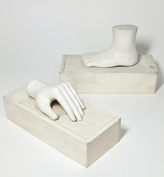 Sculpture Of Human Foot On Box