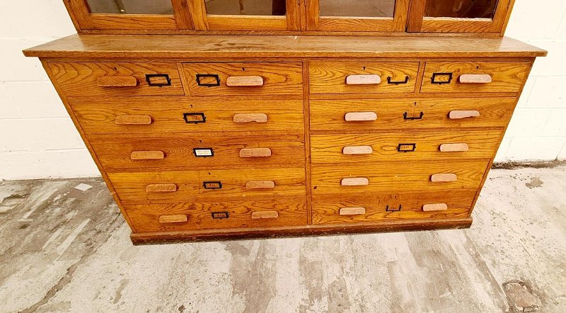 Large Oak School / Laboratory Cabinet