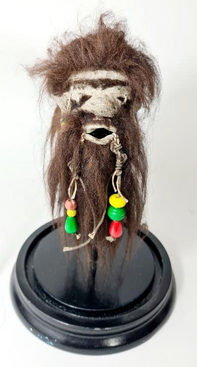 Imitation Shrunken Head Under Glass Dome