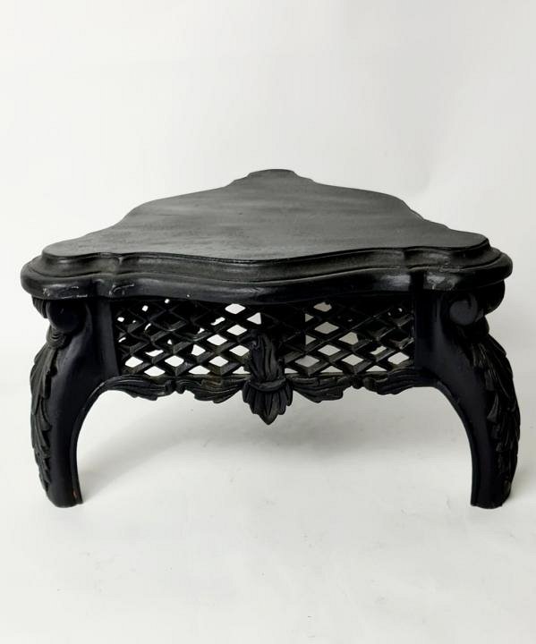 Three Legged Ebonised Wooden Stand