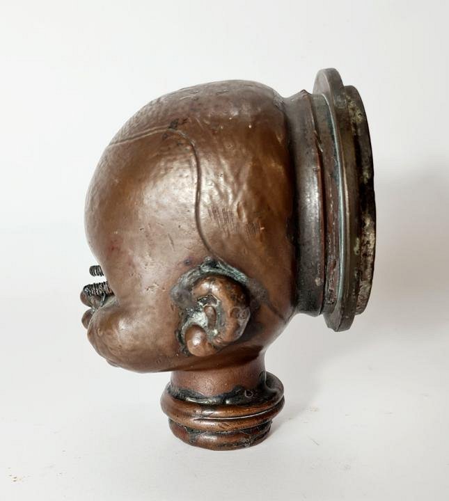 Antique Copper Doll’s Head Mould/Former