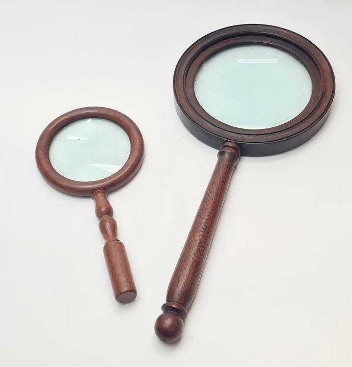 Large Turned Wooden Magnifying Glass