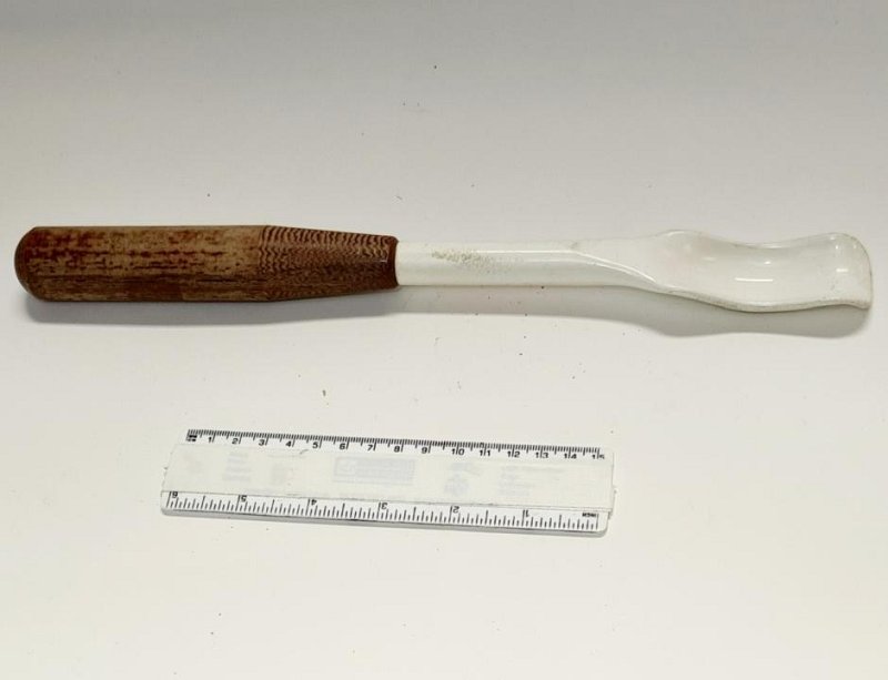 Large Wood And Ceramic Spatula