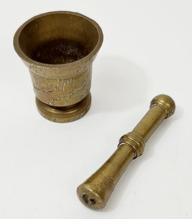 Miniature Brass Pestle And Mortar