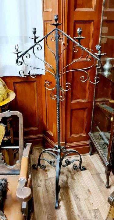 Floor-Standing Iron Candelabra