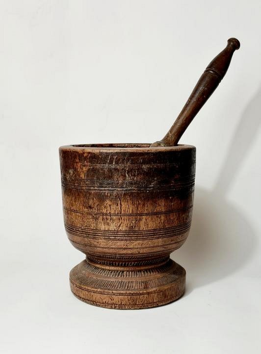Large Wooden Pestle And Mortar