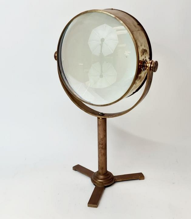 Large Magnifying Lens on Brass Stand