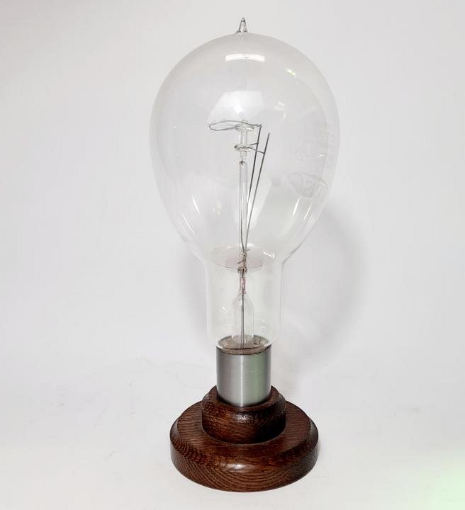 Vintage Lightbulb On Wooden Base