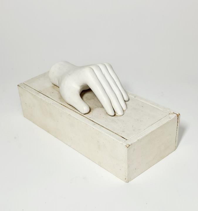 Sculpture Of Human Hand In Box