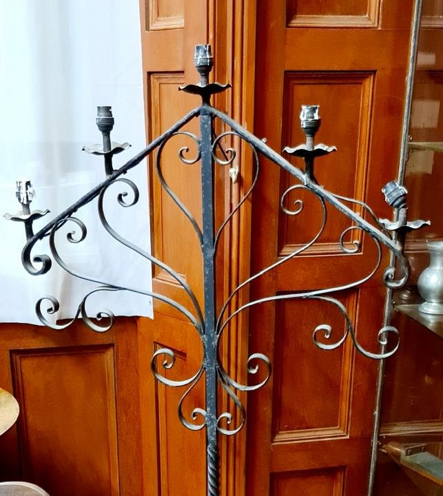 Floor-Standing Iron Candelabra