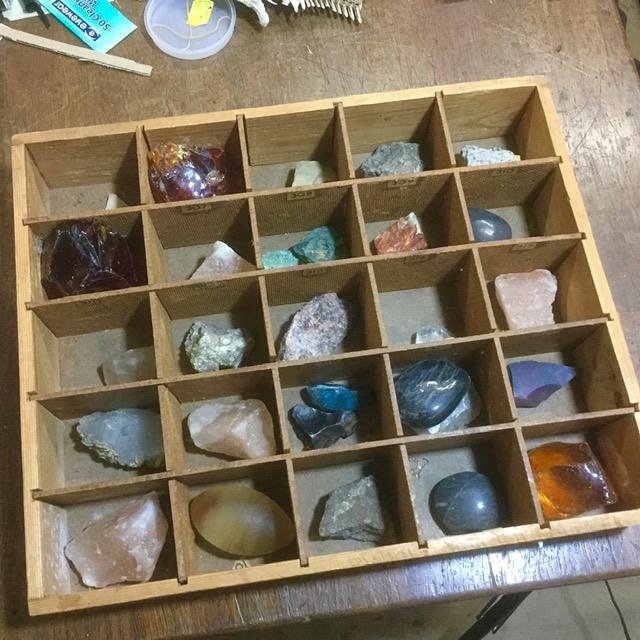 Tray of Crystal Mineral Specimens