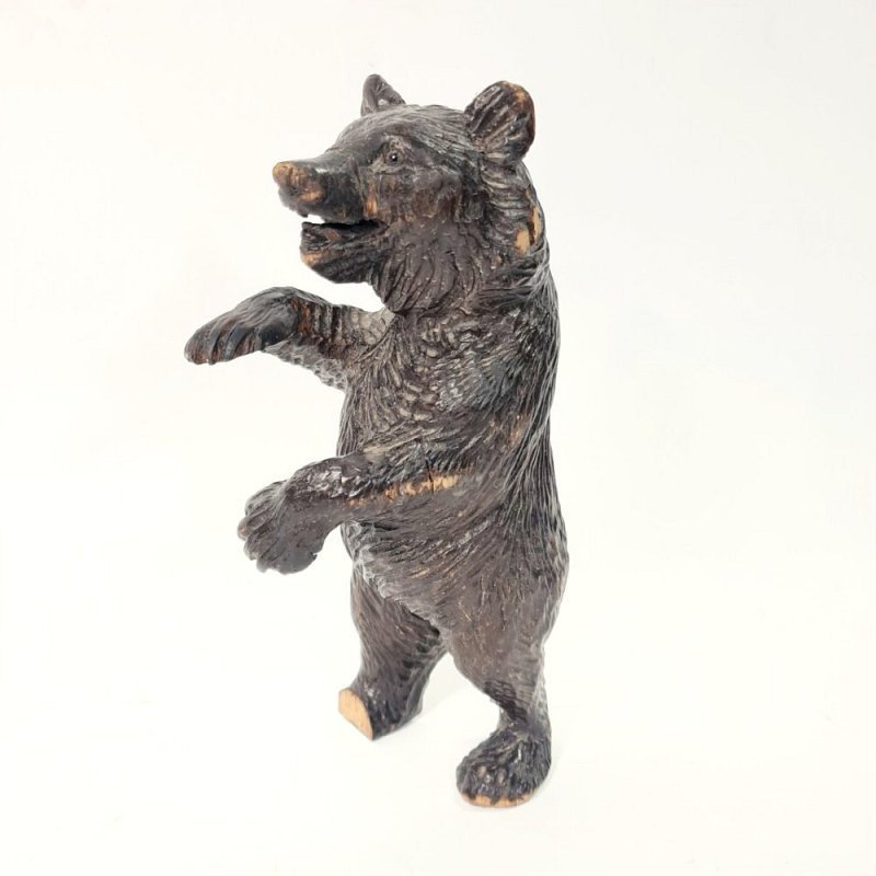 Carved Wooden Black Forest Bear Ornament