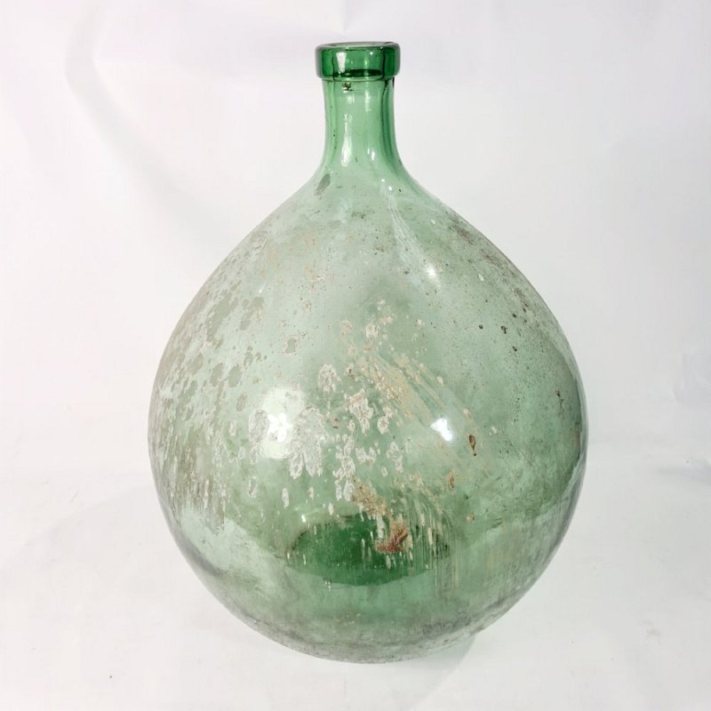 Large Green Glass Flagon