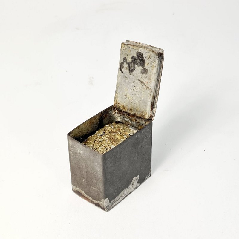 Tiny Metal Box With Hinged Lid