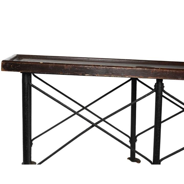 Wooden Operating Table With Metal Legs (sloped)