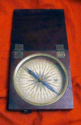 Antique Compass In Folding Case
