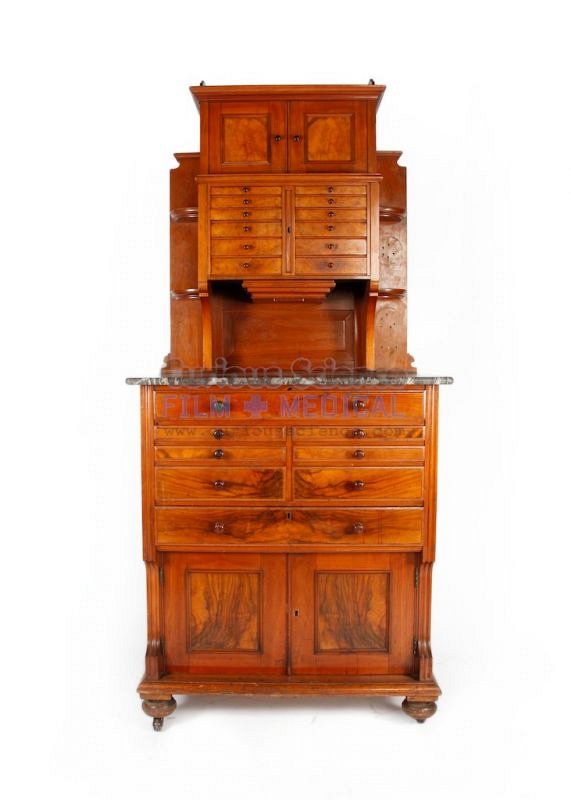 Period dental cabinet with marble top