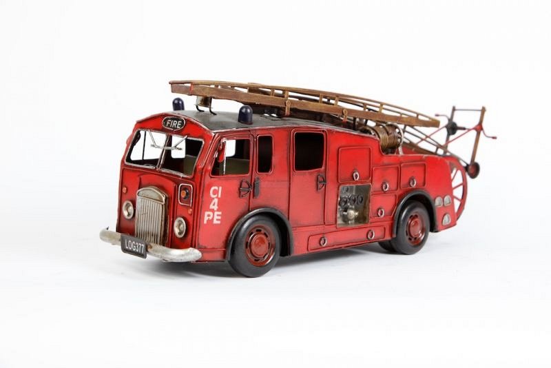Toy tin fire engine