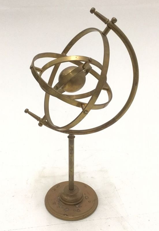 Brass, tabletop armillary sphere
