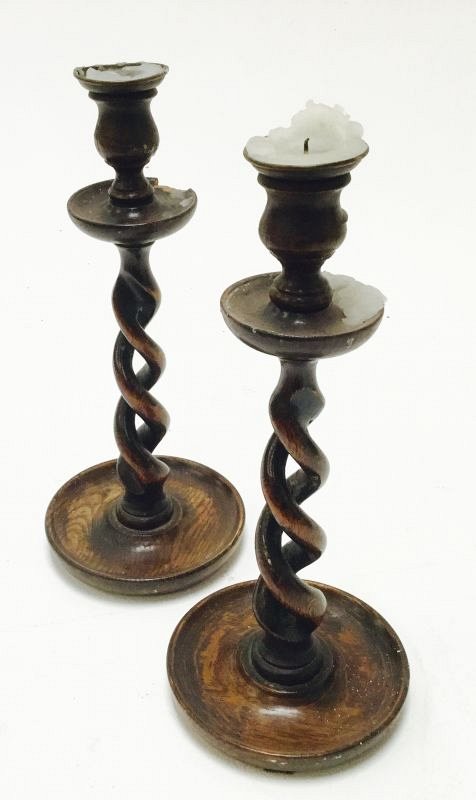 Wooden candlesticks