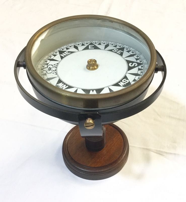 Gimballed compass on stand