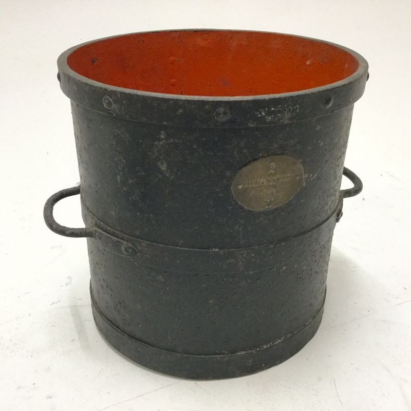 Large iron measuring bucket