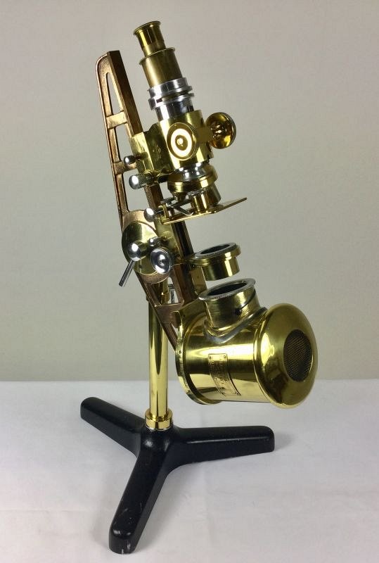 Large brass microscope
