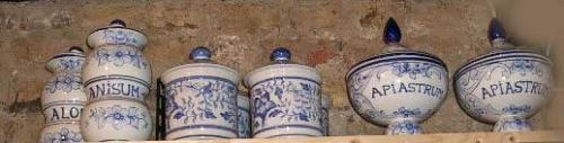 Blue and white drug jars 18th century