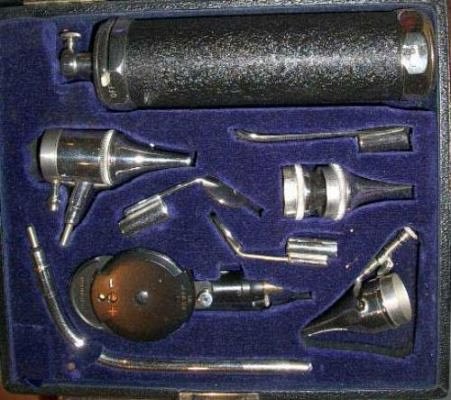 Ophthalmoscope and ent set 20th c