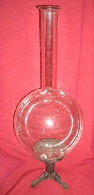 Large spherical jar on stand