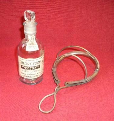 Chloroform Bottle and Mask