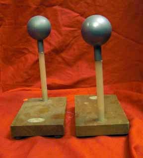 Old Metal Balls On Insulated Stands For Electrostatic Experiments